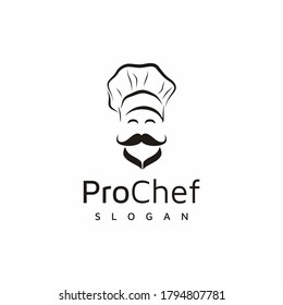 Chef logo, Mustache with Chef Hat logo design inspiration