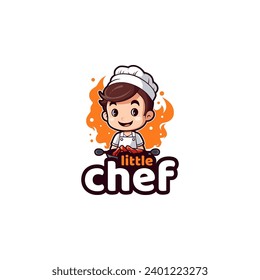 chef logo on white background. Vector illustration for tshirt, website, print, clip art and poster