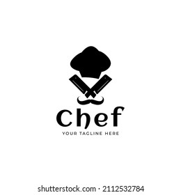 Chef Logo Restaurant Chefs Mustache Hat Stock Vector (Royalty Free ...