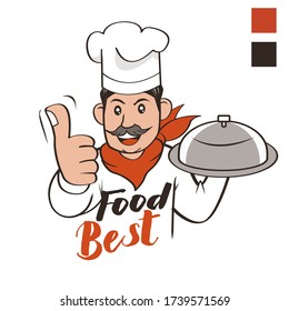 Chef logo for restaurant Food, vector
