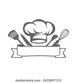 Chef Logo, Restaurant Logo, Chef Hat Monogram, Chef Logo Vector, Restaurant Monogram