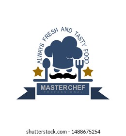 Chef logo with restaurant icon template, Master cook icon