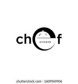 Chef logo with a serving lid combined with the word "chef"