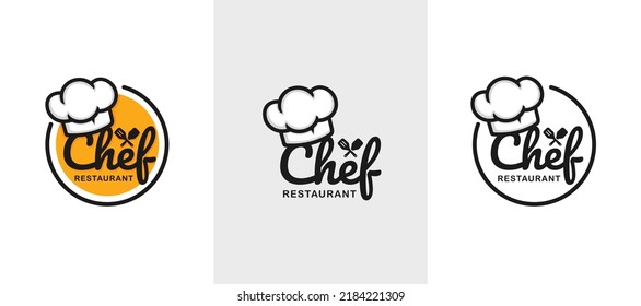 Chef logo set design vector illustration. Restaurant logo set
