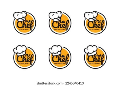 Chef logo set design vector illustration