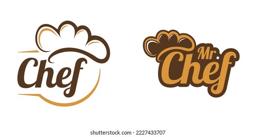 Chef logo set template design. Restaurant logo template 