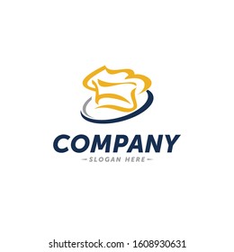 chef logo and chef shield design vector inspiration