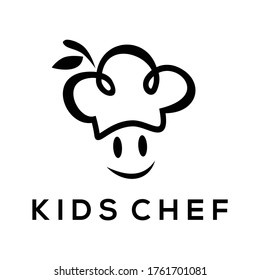 Chef logo with simple design vector, Kids icon and Chef logo, Design element for logo, poster, card, banner, emblem, t shirt. Vector illustration