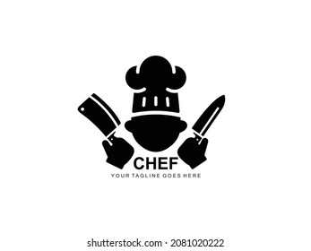 Chef logo simple flat icon vector illustration