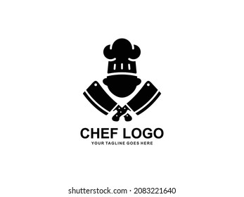 Chef logo simple flat icon vector illustration