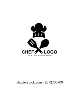 Chef logo simple flat logo vector illustration	
