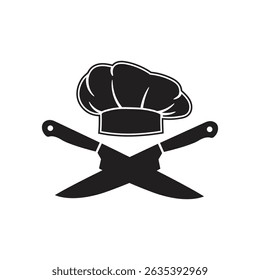 Chef logo symbol template, chef hat knives icon sign