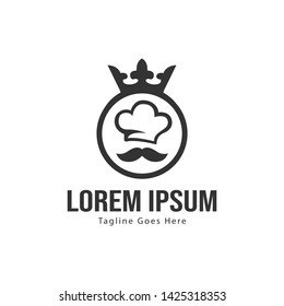 Chef logo template design with frame. minimalist Chef logo vector illustration