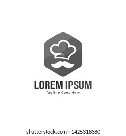 Chef logo template design with frame. minimalist Chef logo vector illustration