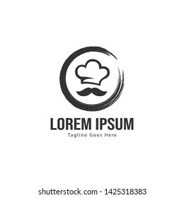 Chef logo template design with frame. minimalist Chef logo vector illustration