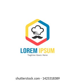 Chef logo template design with frame. minimalist Chef logo vector illustration