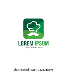Chef logo template design with frame. minimalist Chef logo vector illustration
