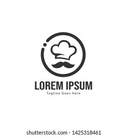 Chef logo template design with frame. minimalist Chef logo vector illustration