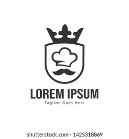 Chef logo template design with frame. minimalist Chef logo vector illustration