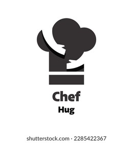 Chef logo template design. Vector chef hat and hands logo combination. Vector illustration in flat design style