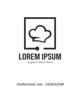 Chef logo template with frame. Modern chef logo vector illustration for business