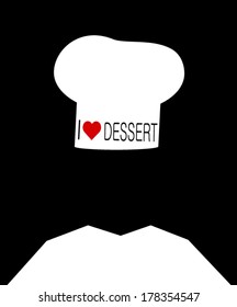 chef with I love dessert hat