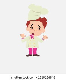 Chef makes a gesture of tired resignation.