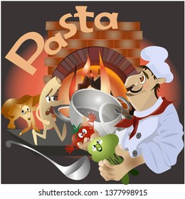 chef making pasta