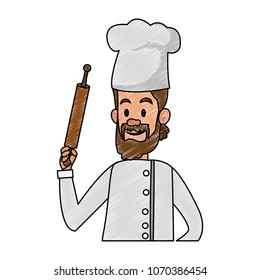 Chef male cartoon scribble