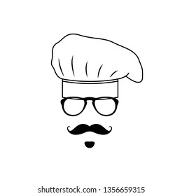 Chef man avatar. Cook hat icon. Vector graphics.
