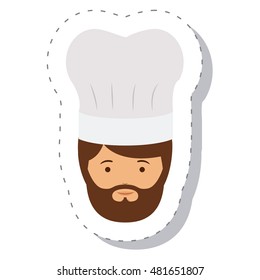 chef man and cartoon icon. profession worker and occupation theme. Isolated design. Vector illustration