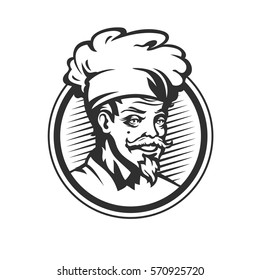 Chef man creative logo. Bistro, restoraunt,cafe, pizza