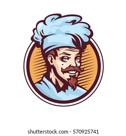 Chef man creative logo. Bistro, restoraunt,cafe, pizza