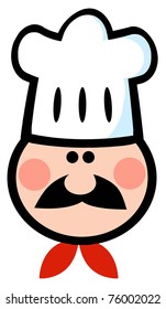 Chef Man Face Cartoon  Mascot