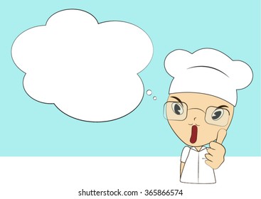 chef man give thumb up sign and shows the sign for tasty food