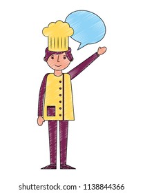 chef man professional worker speech bubble