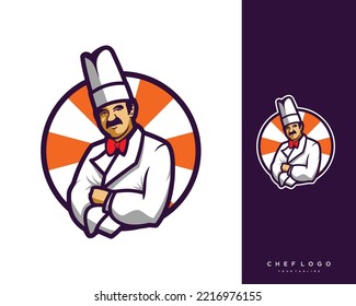 Chef man with your brand. Chef Logo Mascot.