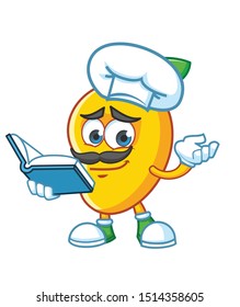 chef mango mascot character vector design