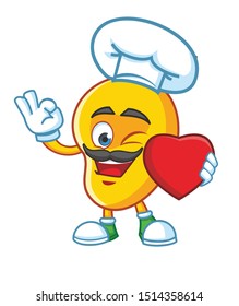 chef mango mascot character vector design