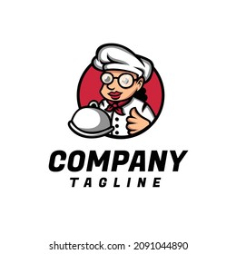 diseño del logotipo del personaje de la mascota del chef	