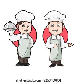 Chef mascot design for food and restaurant business