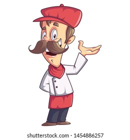 Chef Mascot Free Vector Illustration Isolated On White Background