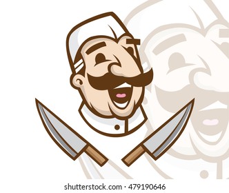 CHEF MASCOT WITH KNIFES