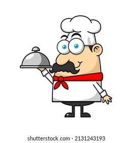 Chef Mascot Logo Cartoon Character
