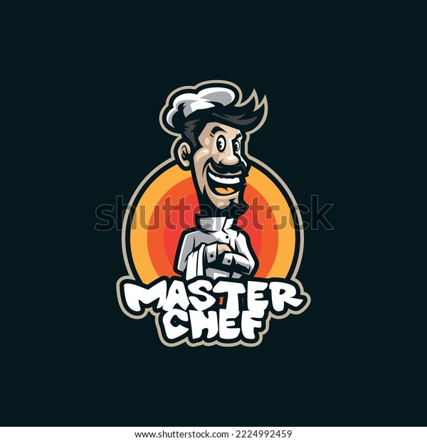 Chef Mascot Logo Design Modern Illustration Stock Vector (Royalty Free ...