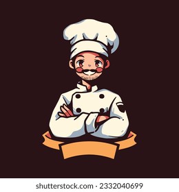 chef mascot logo design. restaurant logo