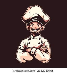 diseño del logo de la mascota del chef. logotipo del restaurante