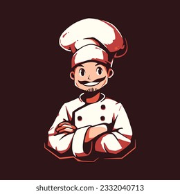 diseño del logo de la mascota del chef. logotipo del restaurante