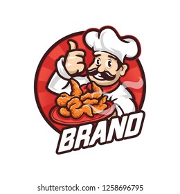 Chef Mascot Logo Illustration