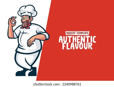 chef mascot logo illustration VECTOR